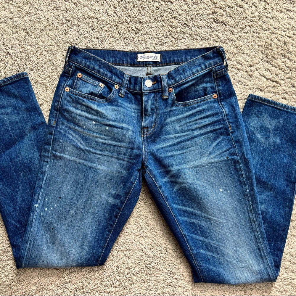 Madewell jeans. Paint splattered, slim boyfriend.